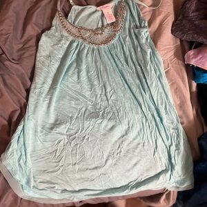 Candie's Light Blue Camisole with Beaded Neckline